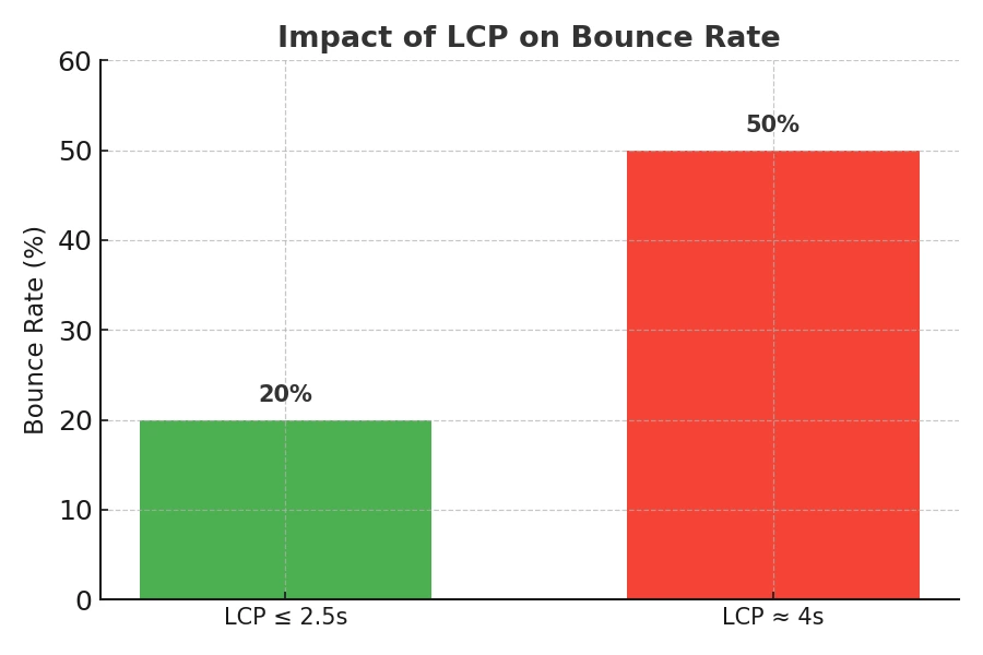 Impact of LCP on Bounce Rate