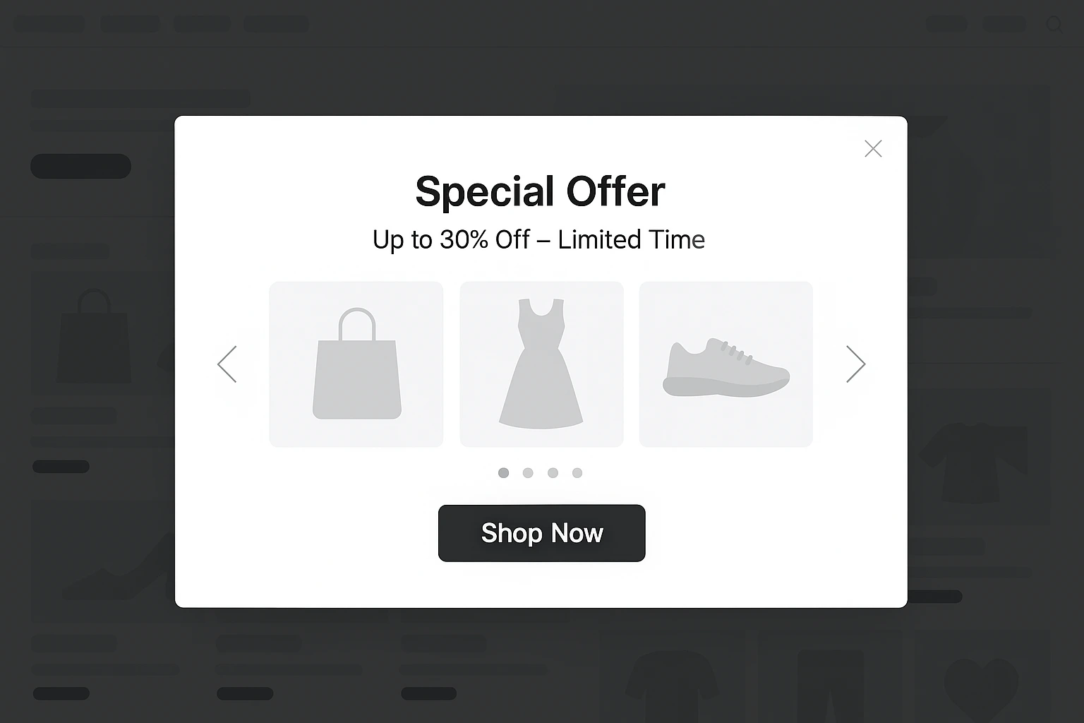 Example of Fullscreen Popup Carousel in Korea/Japan